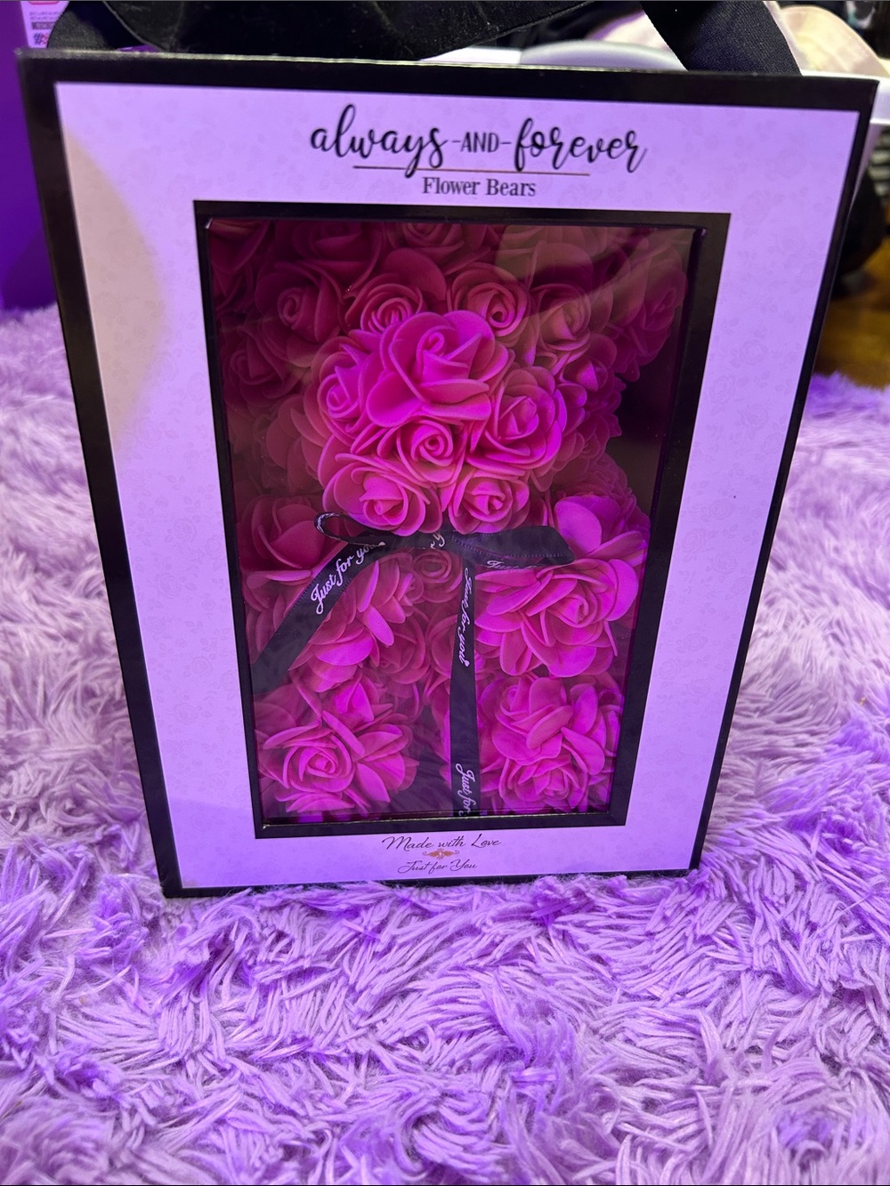 Pink Rose Flower Bear - Decorative Gift